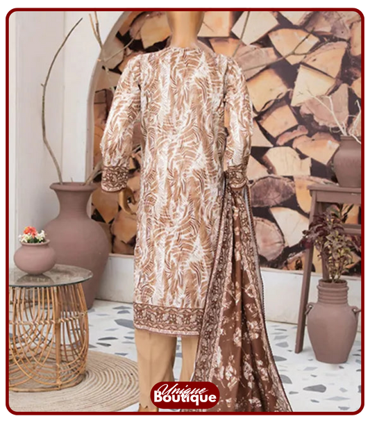 MEHAK Printed Khaddar – Unstitched Suit Fabric | Winter Collection 4